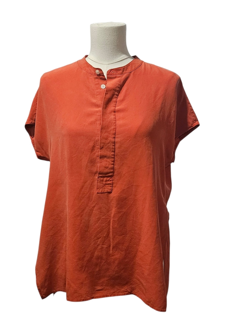 Polo by Ralph Lauren Mulberry Silk Short Sleeve Tunic in Red